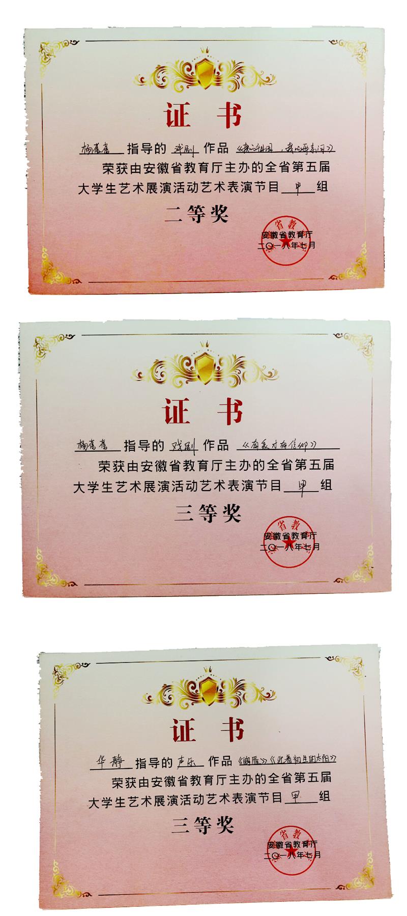 4.安徽省第五届大学生艺术展演活动优秀指导教师获奖证书.JPG